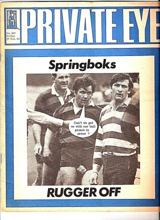 Private Eye Mag 207 21 November 1969 Springboks Tour South Africa Apartheid