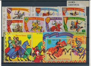 D277447 Knights Mnh,  S/s Guinea Ecuatorial Imperforate