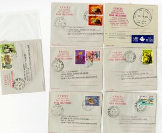 Vietnam Air Letter Sheets 7x W/ Stamps Forces In Military Saigon