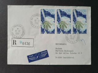 1983 Satelite 3 Stamps Reg.  Cover France Taaf Australes B186.  15 Start 0.  99$