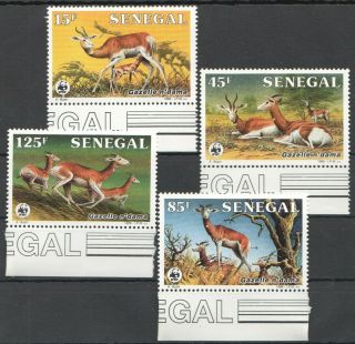 M389 1986 Senegal Wwf Fauna Wild Animals Gazelles 1set Mnh