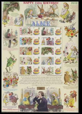 Bc - 375 - 2012 150th Anniversary Of Alice In Wonderland Business Smilers Sheet.