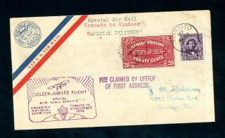 Canada 1928 Special Delivery Flight Cover From Toronto (au077)