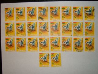 1967 Ghana 1.  5np Forest Kingfisher Stamps X 26 Vfu (sg461) Cv £29