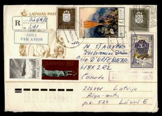 Dr Who 1992 Russia/latvia Riga Registered Airmail To Canada E70610