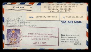 Dr Who 1970 Venezuela Us Embassy Caracas Diplomatic Mail To Usa E56275