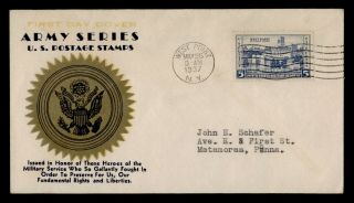 Dr Who 1937 Fdc Army/navy Heroes Cachet West Point Military Academy E50131
