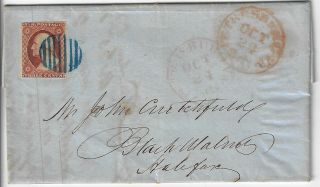 Us Scott 11a Folded Letter 1851 Petersburg Va To Black Walnut Va.  L@@k (la25)
