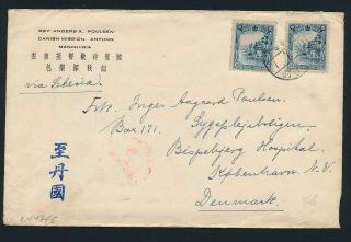 China.  Manchuria.  Older Cover 22 - - Wwii Censored Cover To Denmark - -