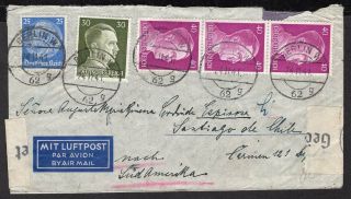 Germany To Chile Censored Air Mail Cover 1941 Lati Berlin - Santiago