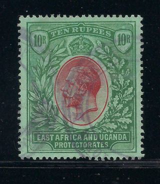 East Africa & Uganda 1912 - 21 10r Red & Green On Green Sg58 Fu Cv £350