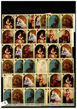 == S.  T.  Principe 1981 - Mnh - Painting - Children,  Dogs - 53 Stamps -