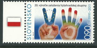 Slovakia 2011 - 20th Anniversary Of The Foundation Of The Visegrad Group - Mnh