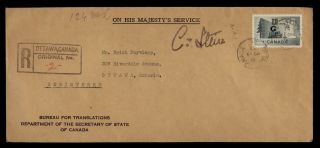 Dr Who 1953 Canada Ottawa Ohms Registered C120199