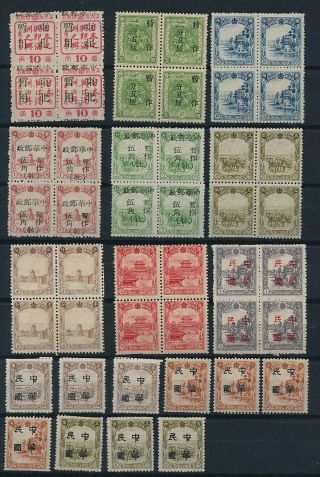 China/manchuria.  Stockpage With Never Hinged Blocks And Stamps