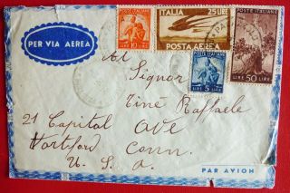 Italy Republic 1948 Air Mailed Cover Sent To Usa - Multiple Franking Democratica