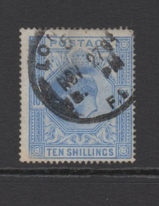 Gb Kevii 10s.  Ultramarine Sg265 Ten Shillings Edward Vii Stamp