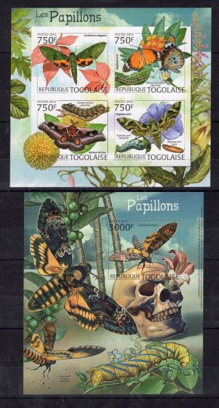 Imperf - Togo 2012 - Butterflies.  Insects - Stamps.  - Mnh - F201