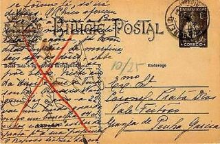 Portugal 15c Ceres Postal Card 1923 Correio,  Comenda To Granja De Peuha Garcia.