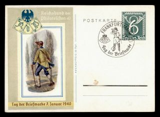 Dr Who 1940 Germany Frankfurt Philatelic Postal Card Stationery C132687