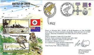 Aviation :1991 Royal Air Forces Association - The Battle Of Crete - Signed