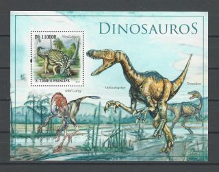 St Thomas & Prince Islands 2010 Sc 2295 Dinosaurs - Nodosaur Mnh S/s $12.  90