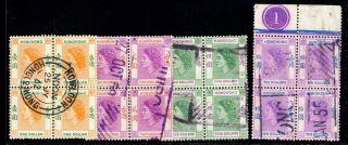 (hkpnc) Pt Hong Kong 1954 Qeii 4 Top Values In Block F - Vf