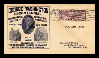 Dr Jim Stamps Us George Washington Bicentennial Schenectady Cover 1932