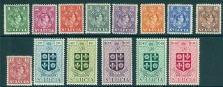 Sg 146 - 159 St Lucia 1949 1c - $4.  80 Set Of 14.  Fine Unmounted Cat £48