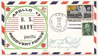 Apollo 17 Helicopter Pilot Signed Ted E.  Dahill Navy Recovery Uss Ticonderoga