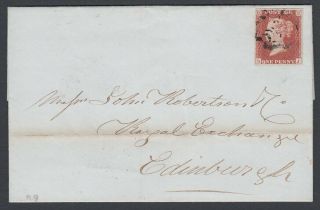 Gb 1841 1d Red Sj Black Plate 9 4 - Margins On Cover Boxed Dundee R0619