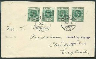 Togo 1916 Censor Cover With Opts On Gold Coast Ex Lome. . .  40889