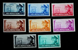 Stamps Italian East Africa Sc 34 - 40,  C19 Mnh (1941) A.  Hitler & B.  Mussolini