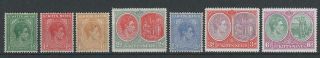 St.  Kitts Nevis 1938 - 48 Set Of 12 Stamps,  Never Hinged,  Cat.  Value Ca.  $70