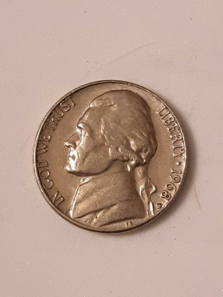 1968 - S Jefferson Nickel Circulated,  Ungraded,  Uncertified.