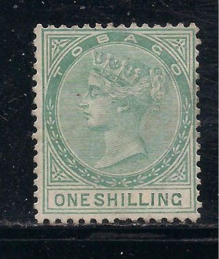 Tobago 1879 Fiscal 1s Green Sg4 Mm Cv £400