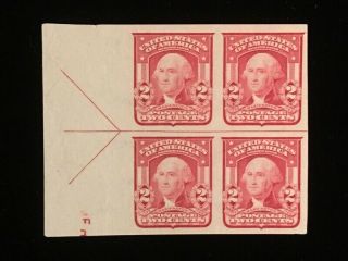 U.  S: 320 Left Arrow Block/4,  2 Stamps Lightly Hinged 2 Nh Og Cv $95,