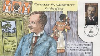 4222 Charles W.  Chesnutt Black Heritage Hand Painted Fred Collins Cachet First