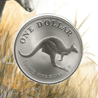 1993 (9) Australia Kangaroo With $1.  0 Kangaroo Silver Unc Coin Cover