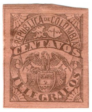 (i.  B) Colombia Telegraphs : 10c Brown On Buff (1902)