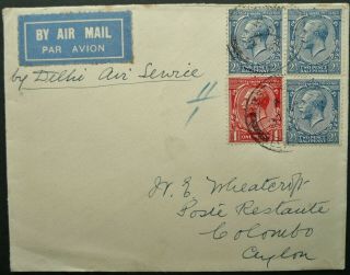 Gb 28 Dec 1929 Imperial Airways Flight Cover From London To Colombo,  Ceylon