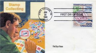 2200,  1986 Stamp,  Stamp Collecting,  Fdc,  Stamp Collector Add On By Romp Cachets