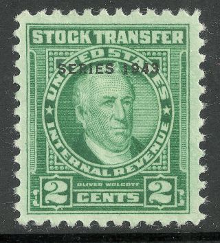 Us Revenue Stock Transfer Stamp Scott Rd141 - 2 Cent Issue Of 1943 - Mlh