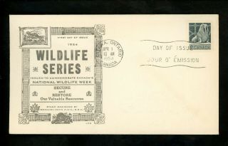 Postal History Canada Fdc 335 - 336 Jcr Wildlife 1954 Ottawa On Set Of 2
