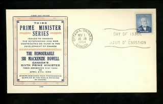 Postal History Canada FDC 349 - 350 JCR Prime Ministers 1954 Ottawa ON Set of 2 3