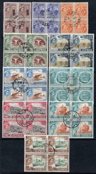 Cyprus 1955 Fine Blocks Of 4 Selection