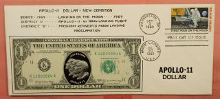 1969 Fdc C76 Moon Landing Apollo 11 Dollar