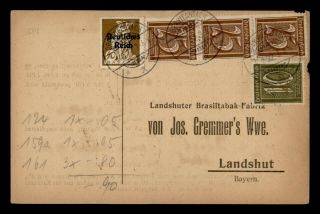 Dr Who 1922 Germany Oberviechtach Postal Card Multi Franked C131686
