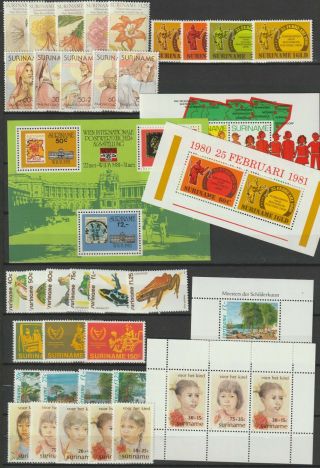 Suriname 1981 Complete Year With Sheets