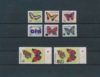 Lk72220 Guyana Overprint Insects Bugs Flora Butterflies Fine Lot Mnh